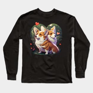 Corgi Green Love Long Sleeve T-Shirt